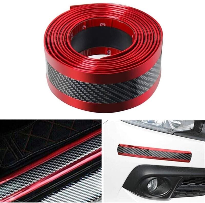 Linghhang - 3m Universal-Einstiegsleistenschutz aus Kohlefaser, selbstklebender Aufkleber für suv, lkw, Türeinstiegsleis...