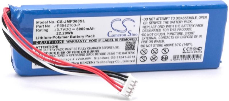 Accucell - vhbw Akku Ersatz für jbl P5542100-P für Lautsprecher Boxen Speaker (6000 mAh, 3,7 v, Li-Polymer)