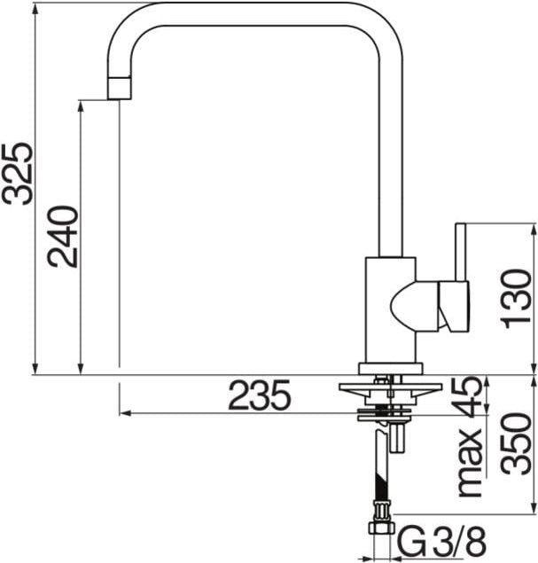 Spültisch-Einhandbatterie Serie Live LV00134CR Verchromt - Messing - Nobili