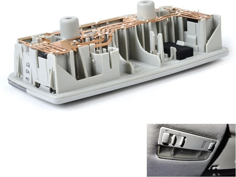 Tlily - Graue Overhead-Innenleselampe + Kabel 1TD947105 für Golf MK4 Seat Auto-Dome-Licht 3B0 947 105 c