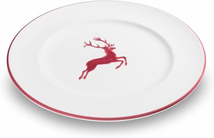 Thumbnail - Gmundner Keramik - Bordeauxr. Hirsch, Speiseteller Gourmet (ø 27cm)