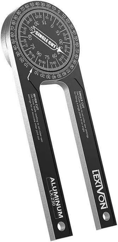 360°-Gehrungswinkelmesser aus Aluminium Winkelmessgerät Messschieber Winkellineal Goniometer Messwerkzeug für genaue Geh...