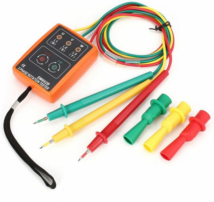 Sm852B 3-Phasen-Rotationstester Digitaler Phasenanzeigedetektor LED-Summer Phasenfolgemesser