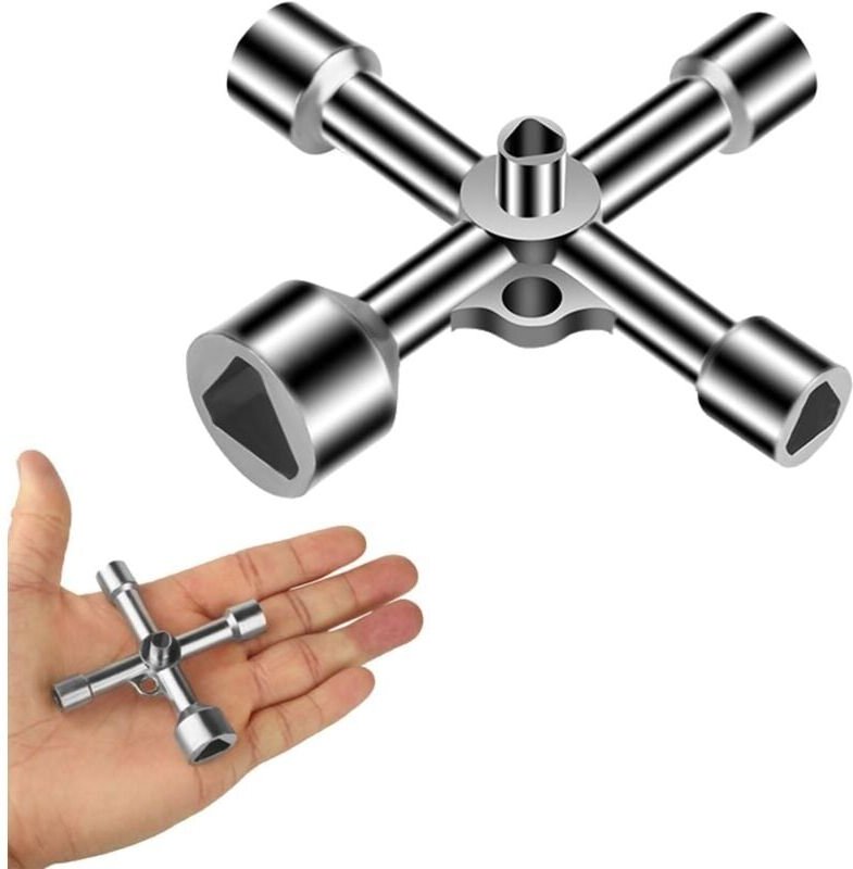 4-Wege-Dreiecksschlüssel, 5 Größen, Innendurchmesser 7 mm/10 mm/12 mm/13 mm/18 mm, Mehrzweckschlüssel für Schaltkasten, ...