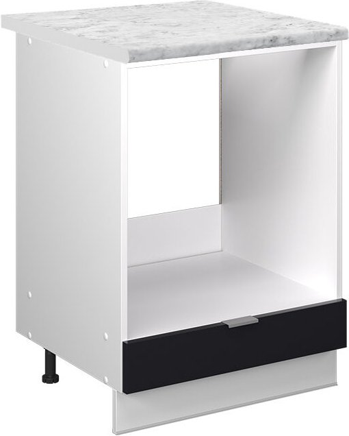 Vicco - Herdumbauschrank Fame-Line, Schwarz gestreift, 60 cm , ap Marmor