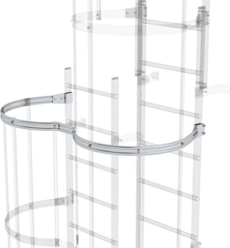 Munk - Günzburger Steigtechnik Rückenschutzbügel versetzte Ausführung Aluminium blank - 062963