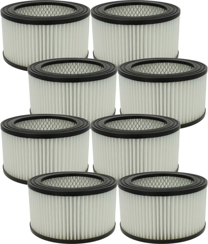 8x Staubsaugerfilter kompatibel mit Trendline 18L, 20L Aschesauger - HEPA-Filter Schwarz Weiß - Vhbw