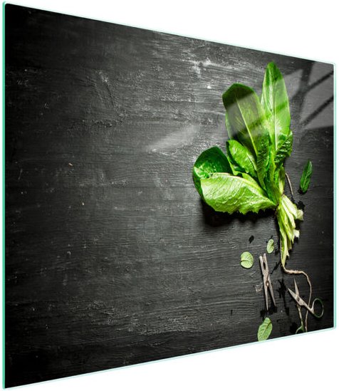 Glasschneidebrett 52x30 Basilikum