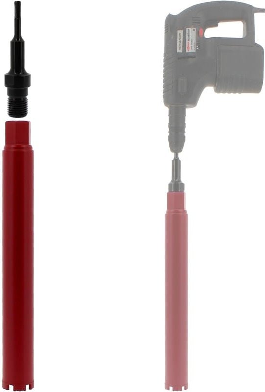 Diamantbohrkrone Ø 56 mm mit Adapter für Bohrmaschine und SDS-plus-Bohrhammer