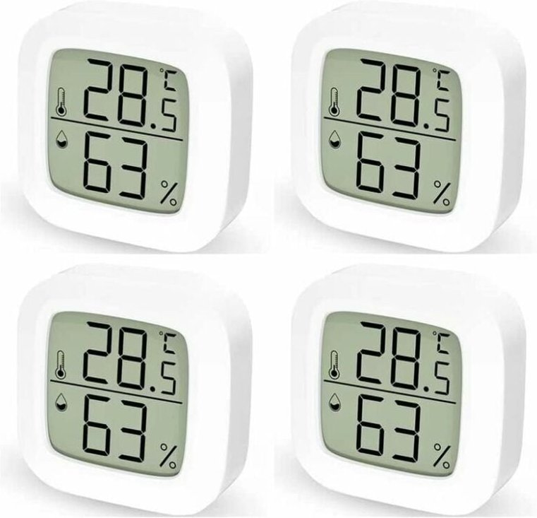 Thumbnail - Thermometre Interieur Maison Lot de 4 Thermometre Hygrometre Numérique,Thermomètre Digital pour Chambre à Coucher - Lnty...