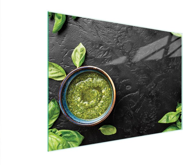 Glasschneidebrett 40x30 Basilikum