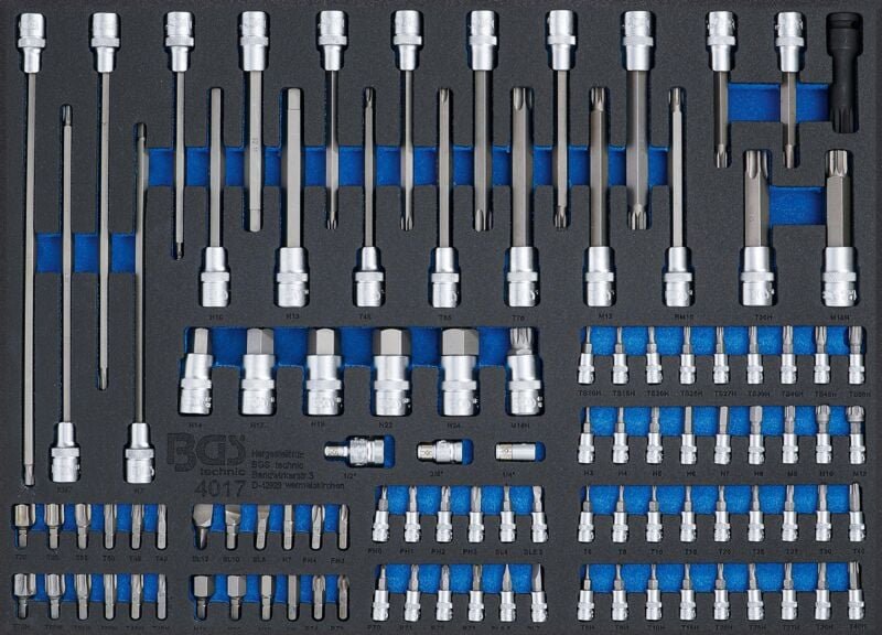 Werkstattwageneinlage 3/3: Bits und Bit-Einsätze 104-tlg.