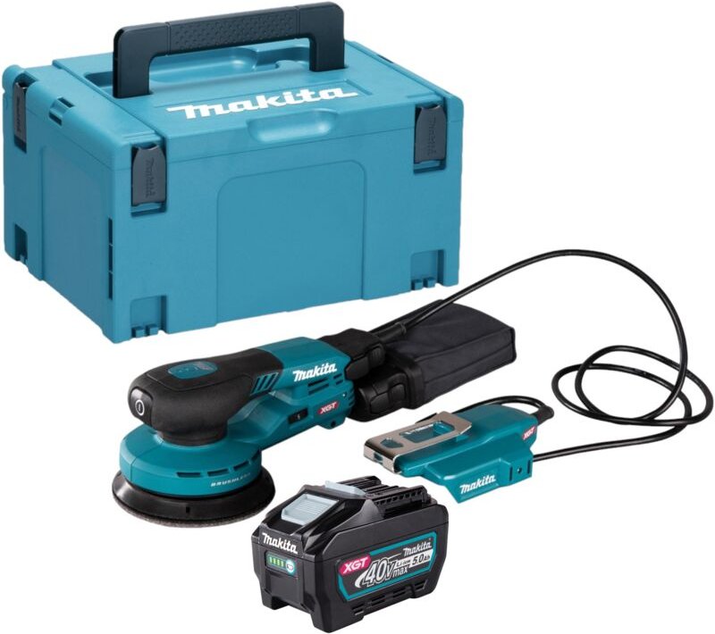 Makita BO 003 CGT101 Akku Exzenterschleifer 40 V max. 125 mm 3,0 mm Hub Brushless + 1x Akku 5,0 Ah + Makpac - ohne Ladeg...