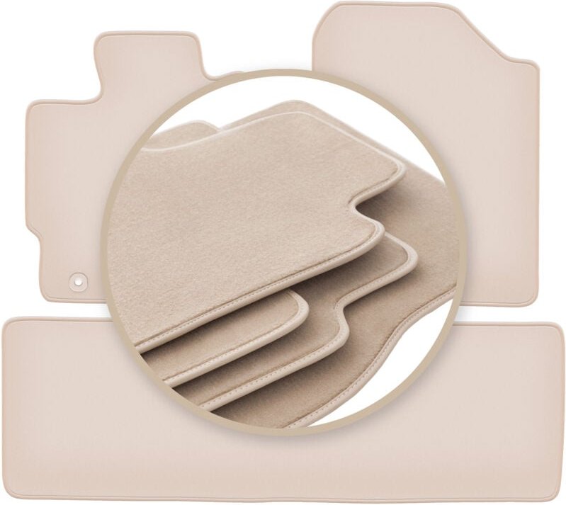 Beige Matten PREMIUM für: Toyota Yaris III Benzin 2011-2019