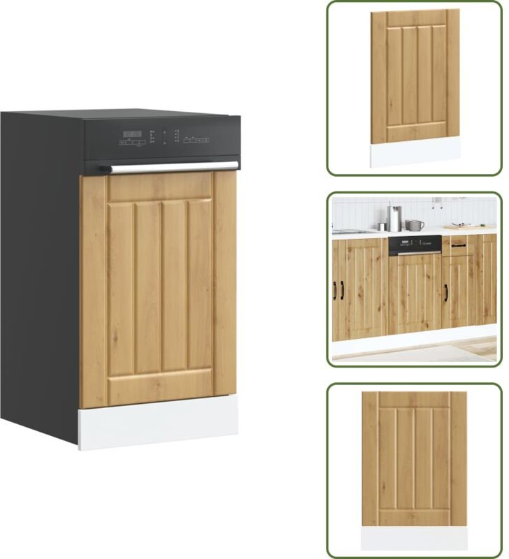 The Living Store - vidaXL Geschirrspülerblende Lucca Artisan-Eiche Holzwerkstoff