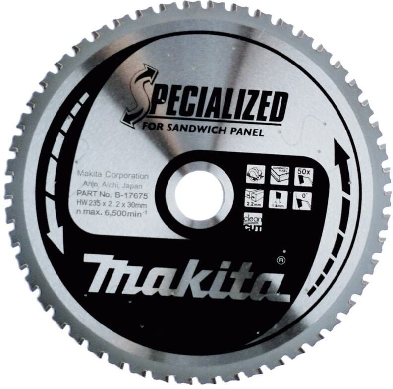 Sägeblatt specialized 235x30x50Z, für Sandwichplatten - Makita