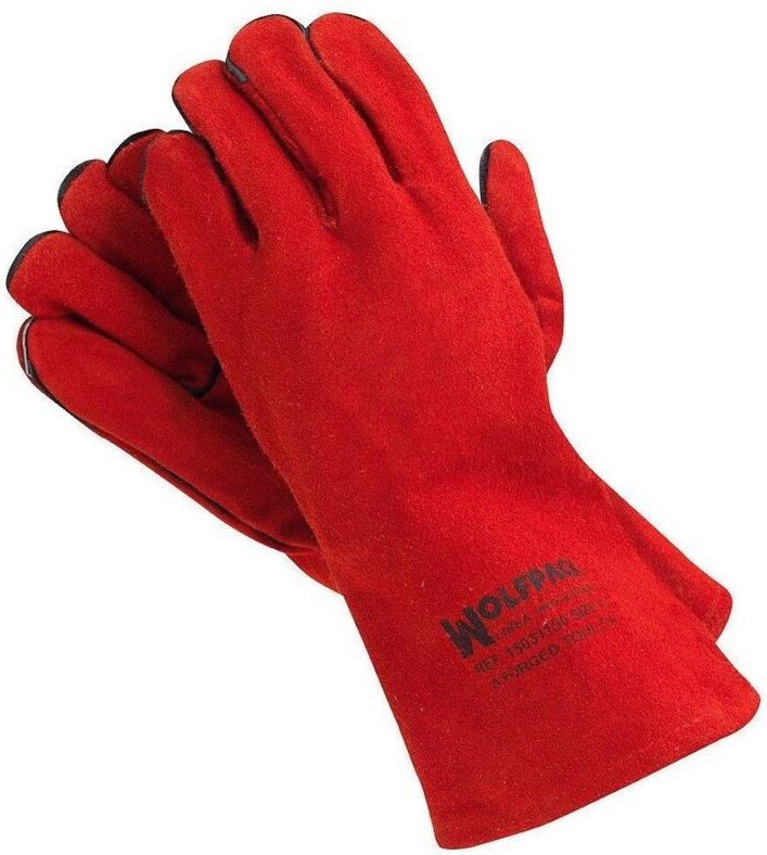 Roter, langer und schwerer Schweißhandschuh Wolfpack