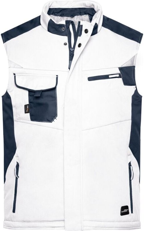 James&nicholson - Professionelle Softshellweste mit Innenfutter JN825 Gr. m white/carbon