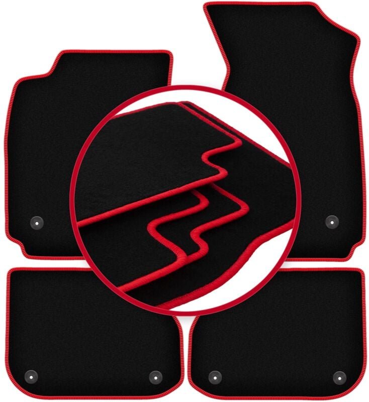 CARLUX-RED Autofußmatten für: Audi A4 B5 FL Limousine, Kombi, Avant (1999-2001)