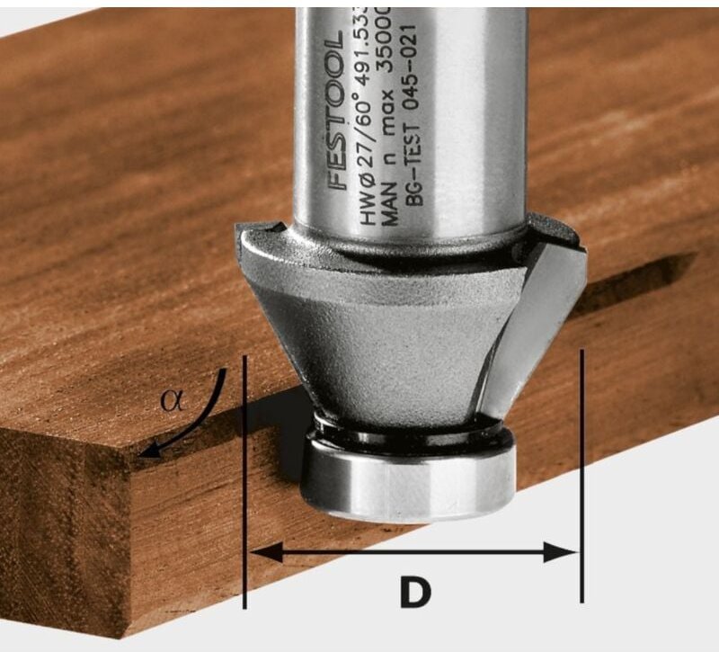 Hw 30°-OFK 500 Fasefräser 27 mm 30° ( 490091 ) für Kantenfräse ofk 500 - Festool