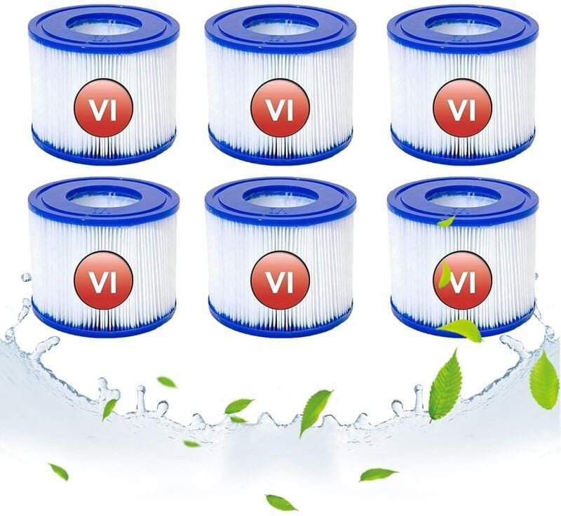 Crediri Ersatzfilterkartuschen für Bestway vi, VI-Filterkartusche für Lay-Z-Spa Miami, für Vegas, für Monaco-Size, Jacuz...