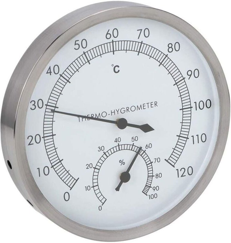 Edelstahl-Thermometer-Hygrometer Thermo-Hygrometer Innensauna-Ausrüstungszubehör - Ahlsen