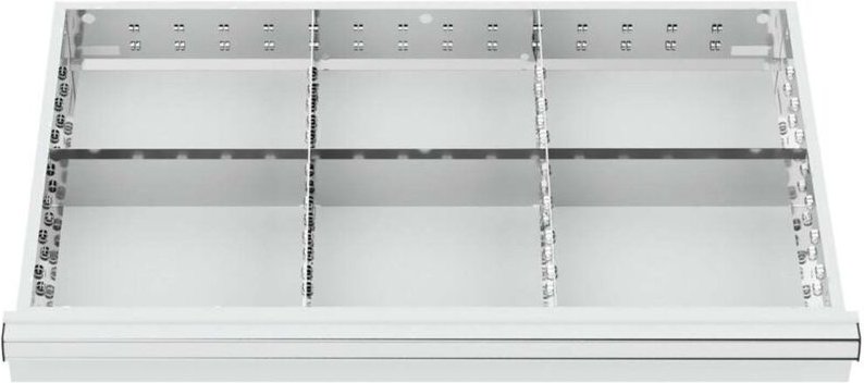 Schubladeneinteilung Metalleinteilung blh 75 mm Innenmaß 800x450 mm 6 Fächer - Stier