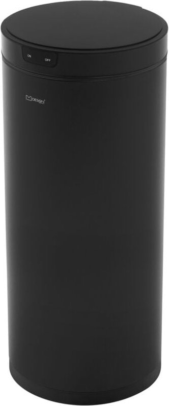 ML-Design Mülleimer mit Sensor 40L rund aus Stahl, Schwarz, Automatisches Öffnen und Schließen, Abfalleimer berührungslo...
