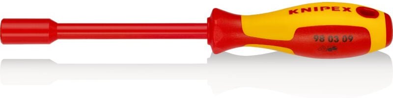 98 03 09 Steckschlüssel mit Schraubendreher-Griff isoliert mit Mehrkomponenten-Hüllen, VDE-geprüft brüniert 237 mm