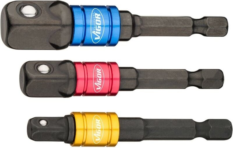 Steckschlüssel Adapter Satz ∙ V7603/3 ∙ 1/4 Zoll (6,3 mm) Sechskant massiv ∙ 1/4 Zoll (6,3 mm) Vierkant massiv, 3/8 Zoll...