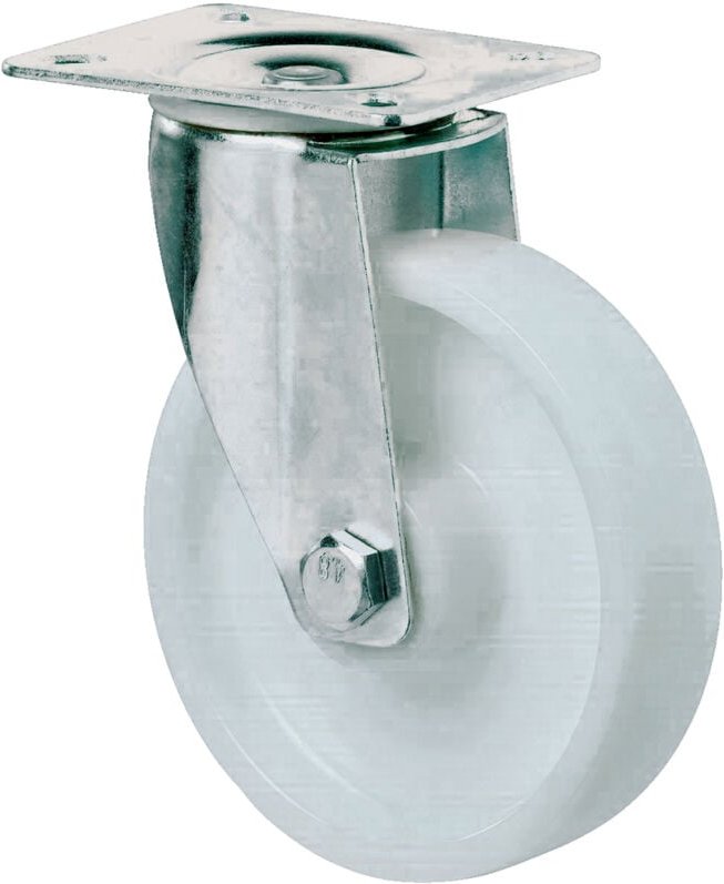 Lenkrolle 100mm Stahlblech verzinkt Poly lg. r - Bs Rollen