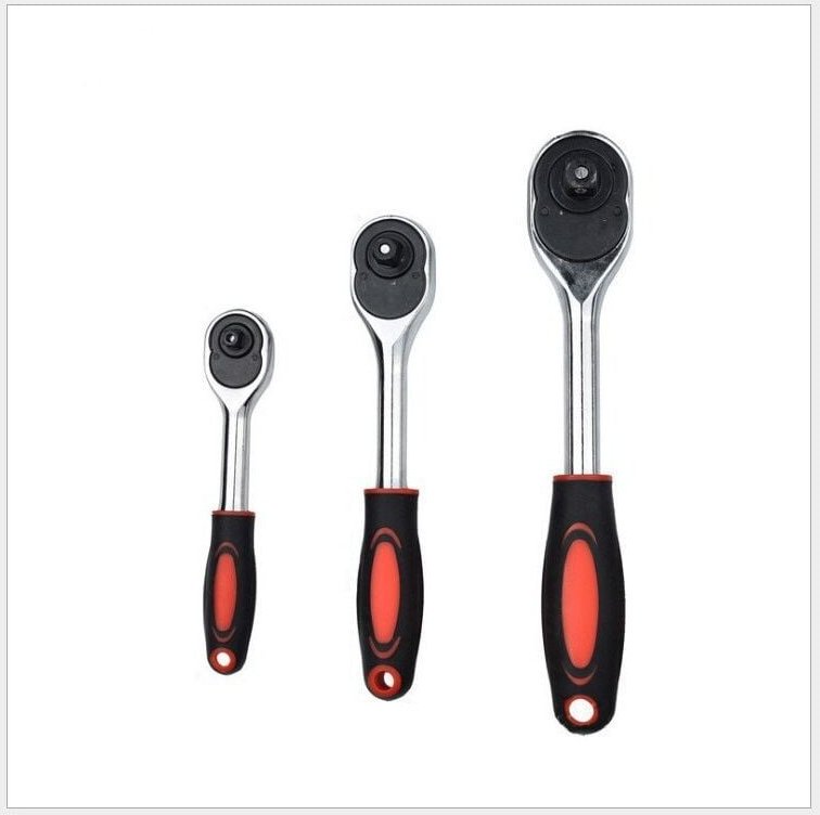 24-Zahn-Ratsche, umschaltbare Ratsche, dreiteiliger Satz 1/4、3/8、1/2