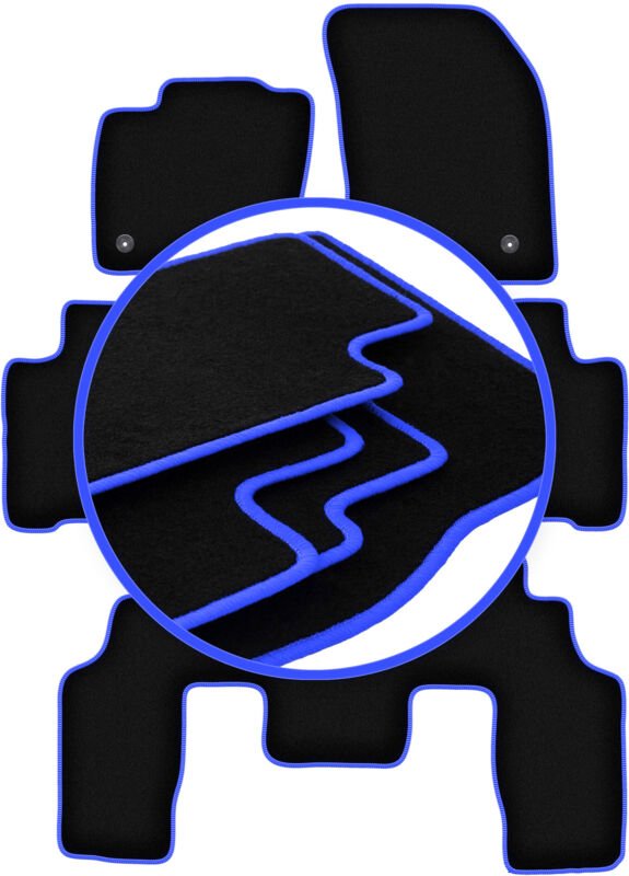 CARLUX-BLUE Autofußmatten für: Ford S-MAX MK2 7-Sitzer (2015-)