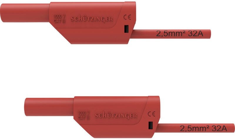 Schützinger - vsfk 8700 / 2.5 / 100 / rt Sicherheits-Messleitung 4 mm-Stecker 4 mm-Stecker 100.00 cm r