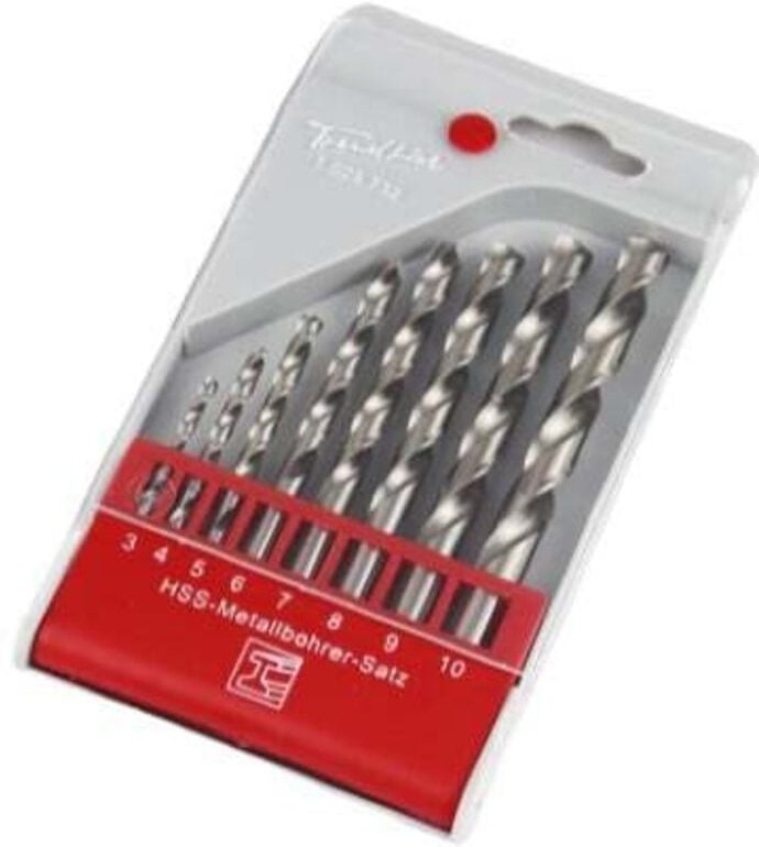 Trendline - Bohrer-Set für Metall 8-teilig Rundschaft Metallbohrer