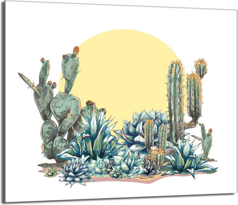 Glas-Herdplattenschutz 60x52 Cactus