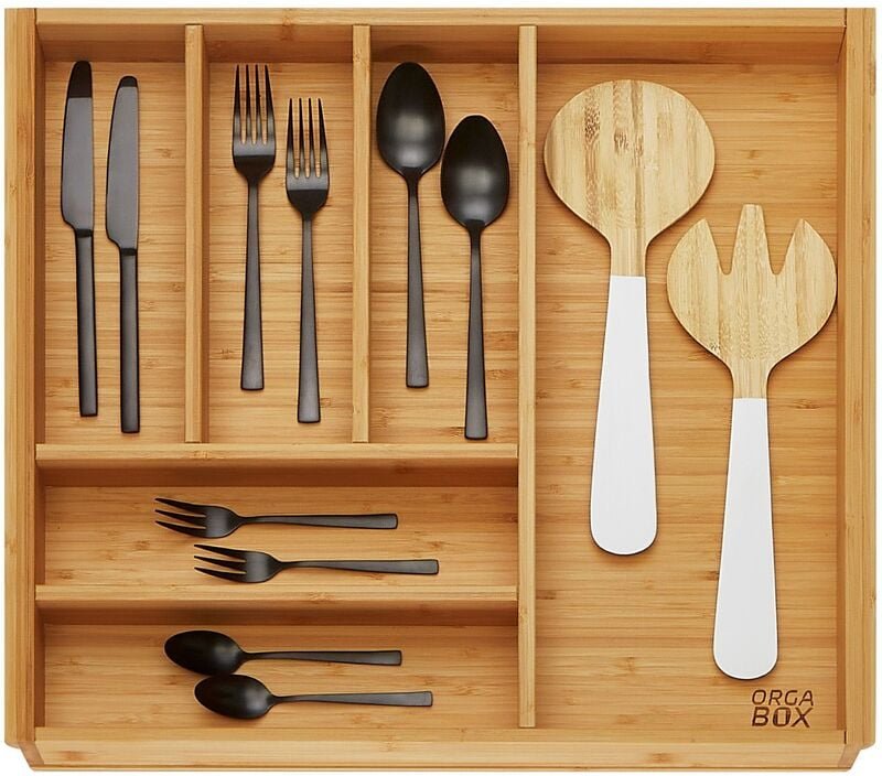 So-tech - orga-box 3 bambus Besteckeinsatz Holz-Besteckkasten für Nobilia Schubladen ab August 2012 für 60er Schublade (...