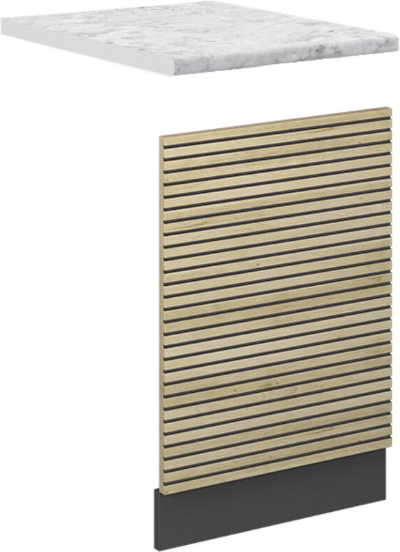 Vicco - Geschirrspülblende Fame-Line, Eiche Paneel, 45 cm , ap Marmor