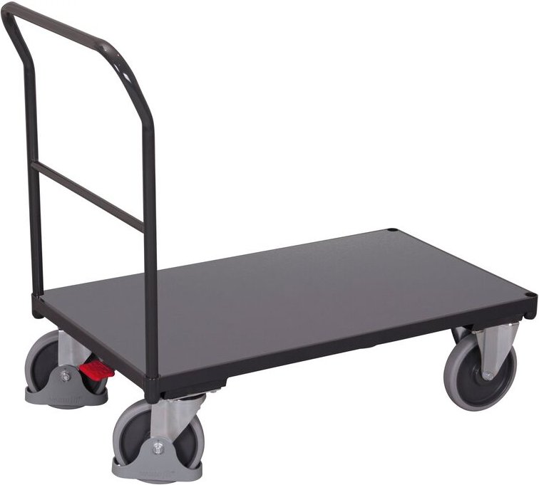 VARIOfit Schiebebügelwagen 1030x600mm Gummibereifung 500kg Tragkraft Anthrazitgrau