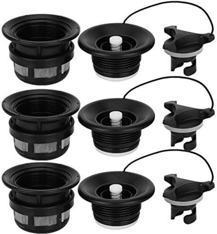 3 Stück Schlauchboot-Luftventil, Sicherheits-Ruderboot-Luftventil Aufblasbares Ventil Ersatz mit Filter für Schlauchboot...