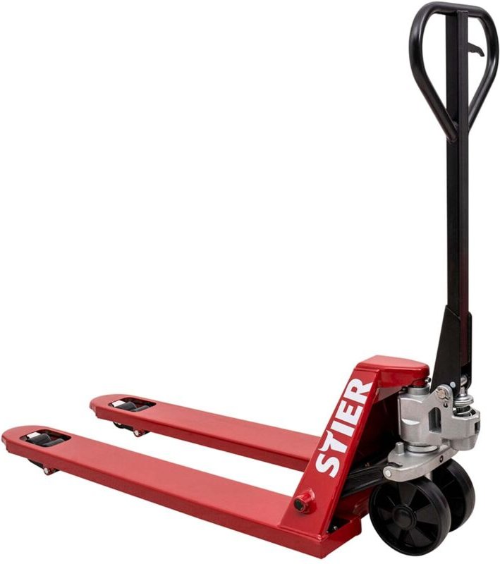 Hubwagen, Gabelhubwagen mit Tragkraft 2000 kg, Gabellänge 1800 mm, Nylon-Rollen, Rot, Palettenhubwagen, Handhubwagen, Le...