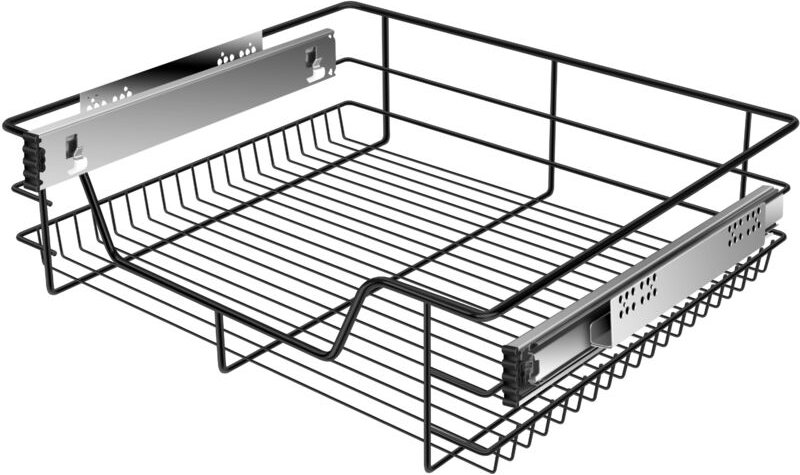 Teleskopschublade Küchenschublade Küchenschrank Korbauszug Schrankauszug Vollauszug Schublade 1x 60cm - Schwarz - Kesser