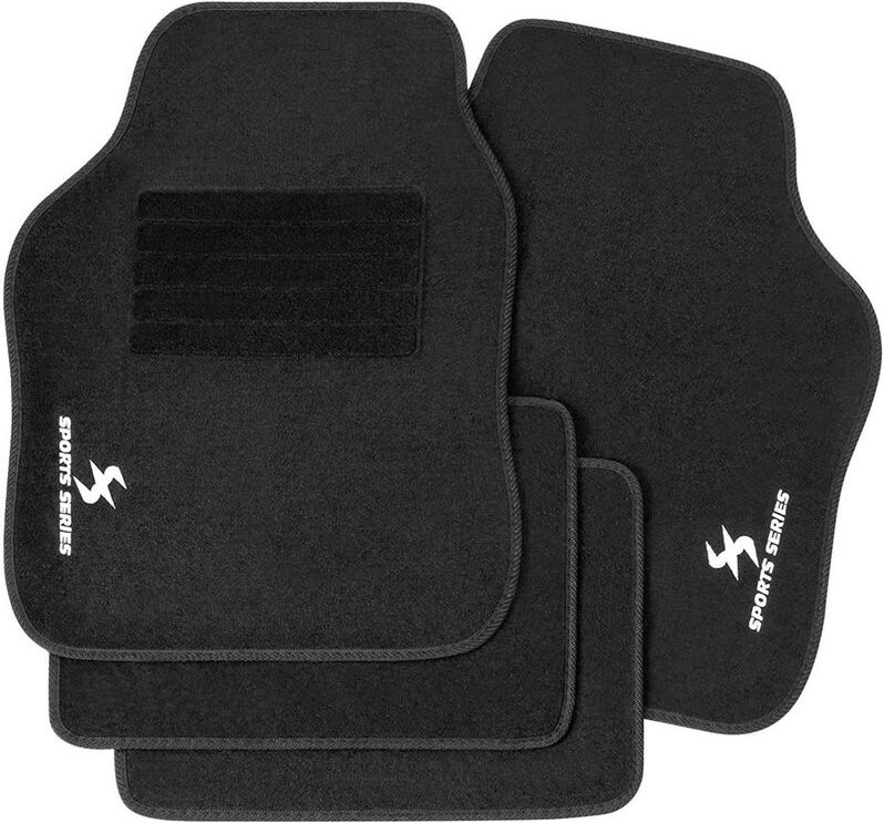 WOLTU Autofußmatten-Set mit 4 Matten Autoteppich Wasser rutschfeste Absatzschoner schwarz