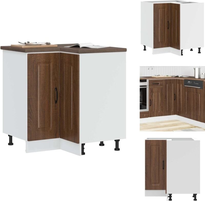 Küchen-Eckunterschrank Kalmar Braun Eichen-Optik Holzwerkstoff - Kücheneckunterschrank - Kücheneckunterschränke - Eckunt...