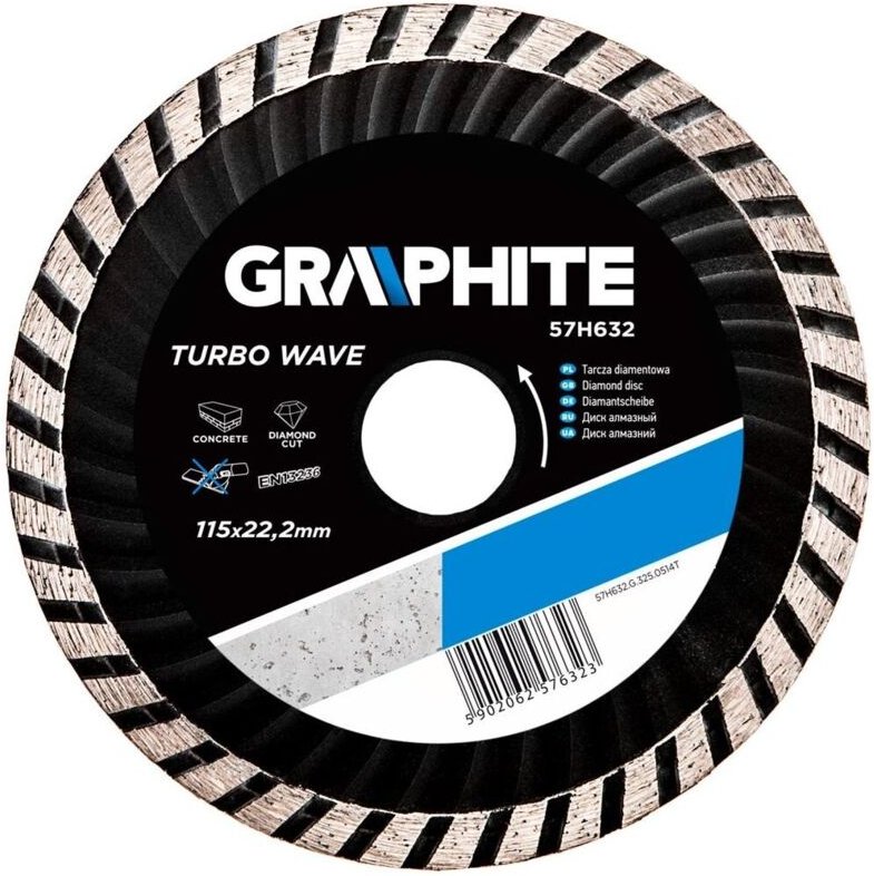 Thumbnail - 115 mm Turbo Wave Graphit-Diamantklinge – für Beton und Stein