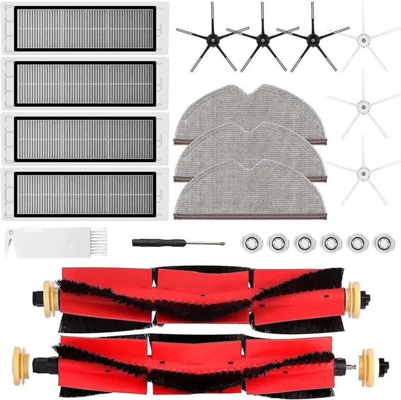 Zubehör-Set für Xiaomi Roborock S50, S51, S6, S4, Roboter-Staubsauger, Ersatzteile, 23 Packungen, Hauptbürste & Filter &...