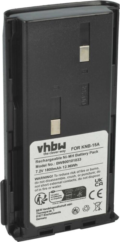 Vhbw - Akku kompatibel mit Bidatong bd-pmr, BD-3107, BD-2107 Funkgerät, Walkie Talkie (1800 mAh, 7,2 v, NiMH)