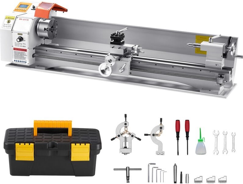 Thumbnail - Metalldrehmaschine 220x1000 mm Drehmaschine Automatischer Vorschub 2500 U/min Drehzahl 1250 w Bürstenloser Motor, mit Zu...