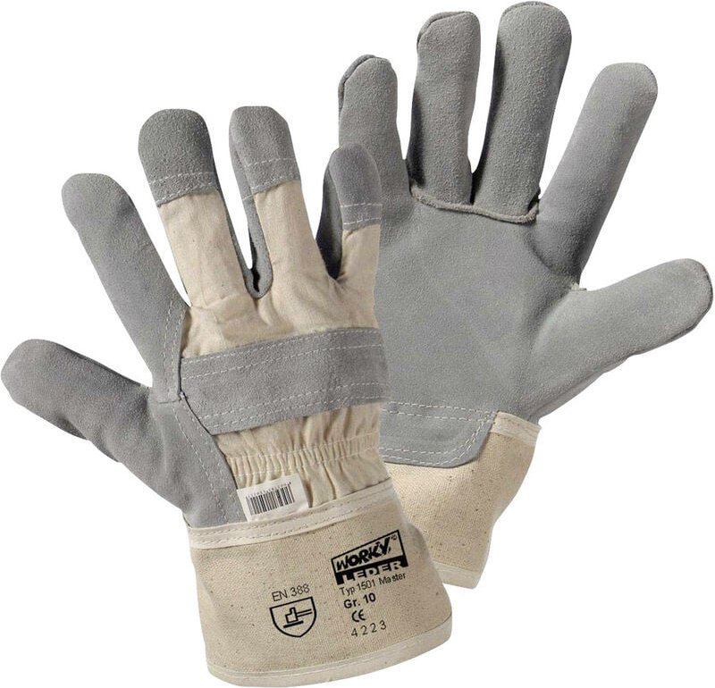 Leipold Doehle 1501 Master Rindspaltleder Arbeitshandschuh Größe (Handschuhe): 10, XL EN 388 CAT I