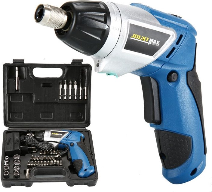 4-V-Akku-Schraubendreher – 42 Schraubbits, magnetischer Bithalter, Ladekabel und Aufbewahrungstasche im Lieferumfang ent...